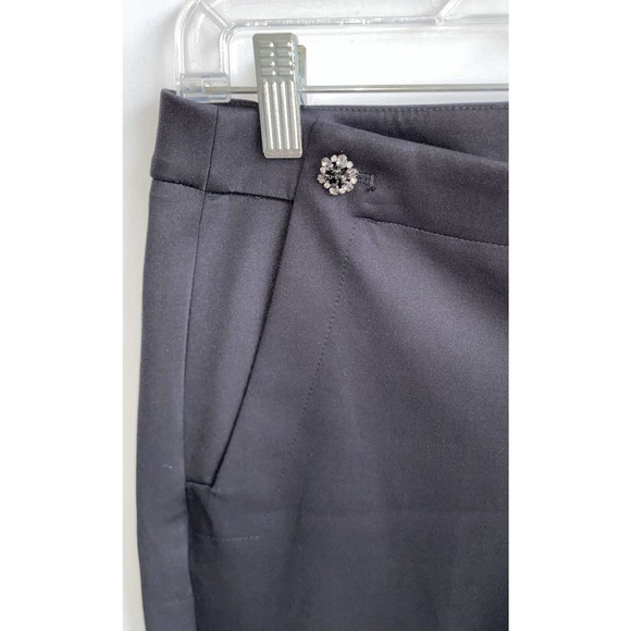 White House Black Market The Slim Ankle Pant Ponte Black High Rise Jewel Size 12 - Picture 3 of 6